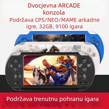 Ručna igraća konzola s dvostrukim joystickima, 5,1-inčni zaslon, 8GB memorija, USB sučelje