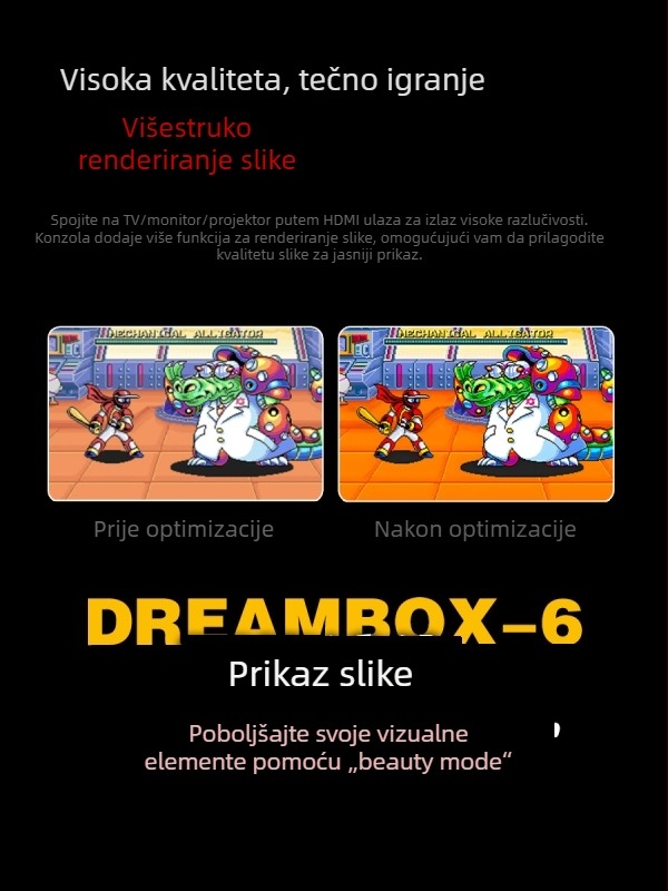 Dreambox-6 retro igraća konzola s dvostrukim sustavom, za PS5, 825GB memorije, silikonsko kućište, vintage stil