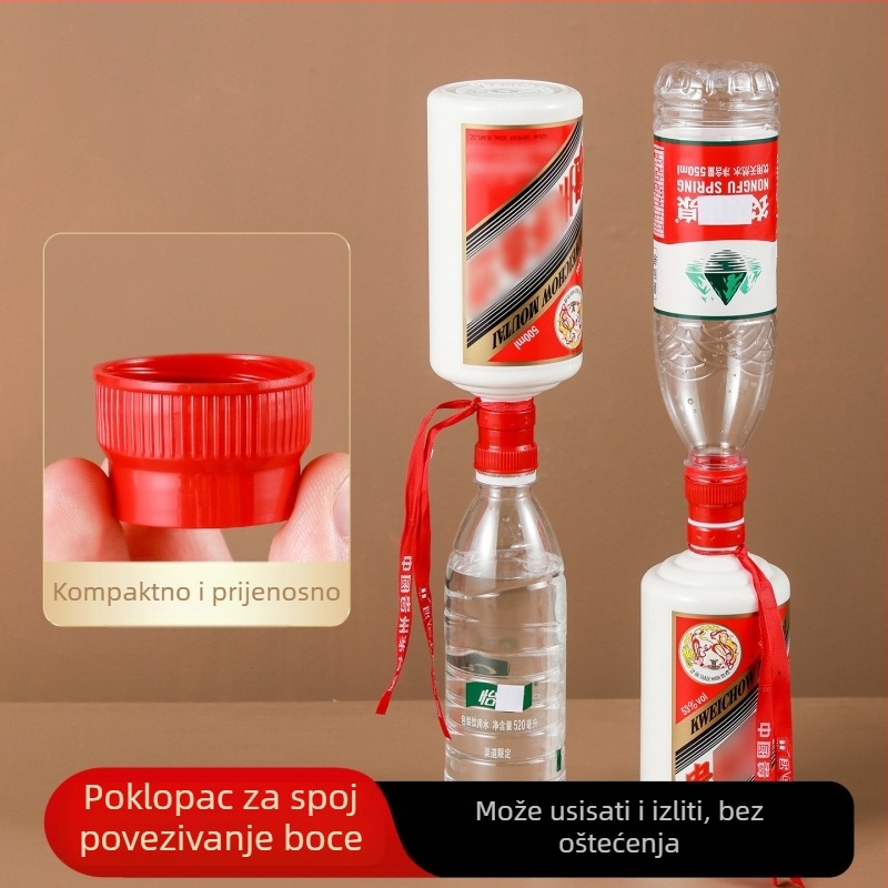 Višenamjenski otvarač boca s neštetnim otvaranjem čepa i spojnim adapterom za izlijevanje, mogućnost prilagođenog logotipa