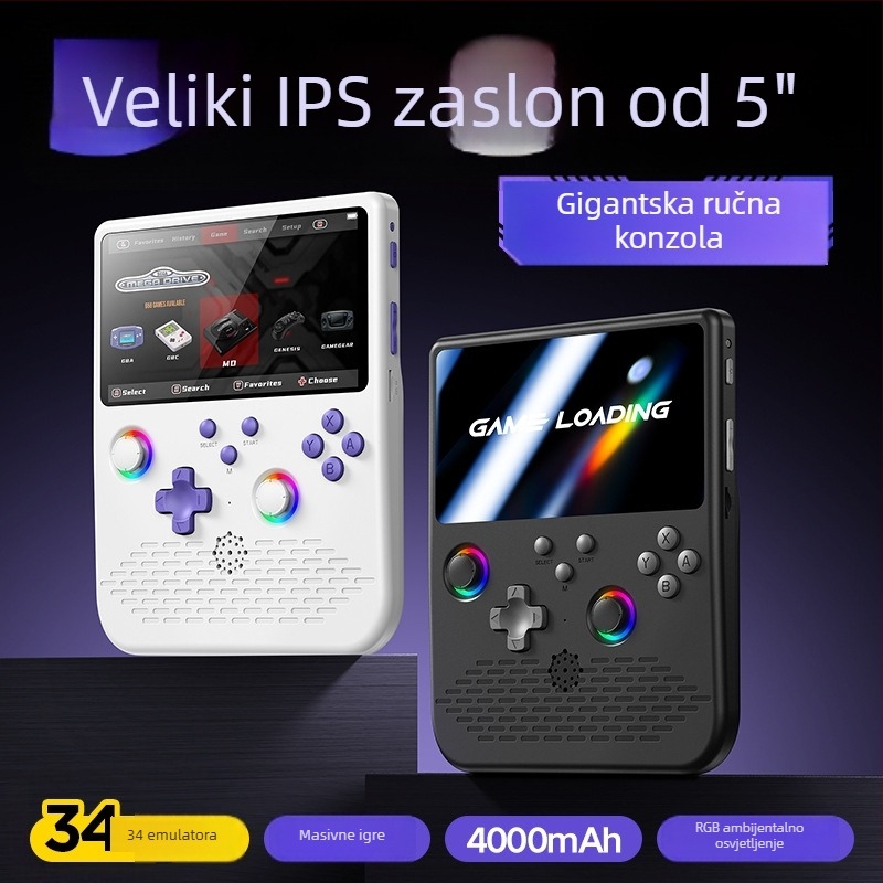 Nova ručna konzola H5 otvorenog koda s dva džojstici, 5-inčni IPS HD zaslon, PSP mini nostalgični arkadni uređaj