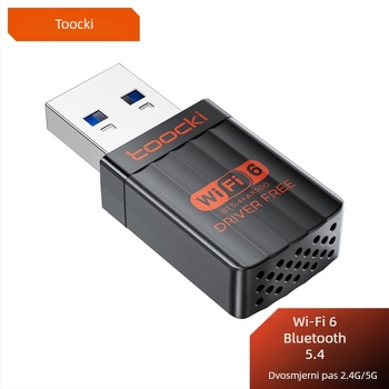 Toocki AX900 USB bežična mrežna kartica – bez upravljačkog programa, Bluetooth 5.4, WiFi 6, dvopojasna 2.4/5 GHz, 600 Mbps