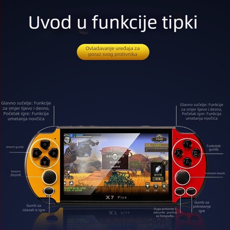 Joystick igraća konzola s RPG igrama, 8 GB memorije, Juli OS, nostalgični dizajn, za jednog igrača