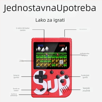 Ručna retro gaming konzola 400 u 1, 2-igrača lokalni multiplayer, 1 GB memorije, USB sučelje, izlaz na TV, nostalgičan dizajn
