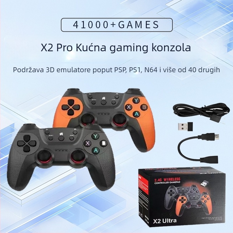 Retro igraća konzola s 2.4G bežičnim kontrolerima, HDMI izlazom, 64/128/256GB memorijom