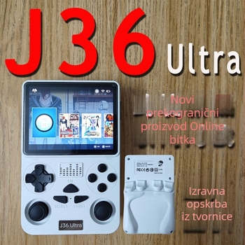 J36 Ultra Prenosna igraća konzola – Android, Nostalgijski stil, 64-bitna, 1GB RAM, USB-C, 3,5 mm jack, Bežično, Za jednog igrača, 14+