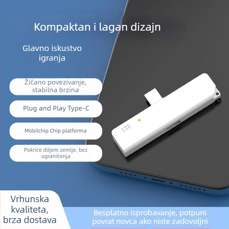Prijenosni WiFi dongle, 150 Mbps, 2,4 GHz, 802.11n, Type-C povezivanje, podrška Android aplikacije, za poslovna putovanja