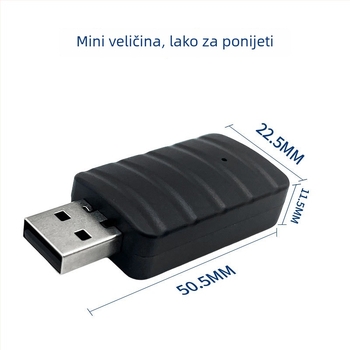 USB bežična mrežna kartica za stolna računala, dvopojasna 650 Mbps, bez upravljača, model U1101ac