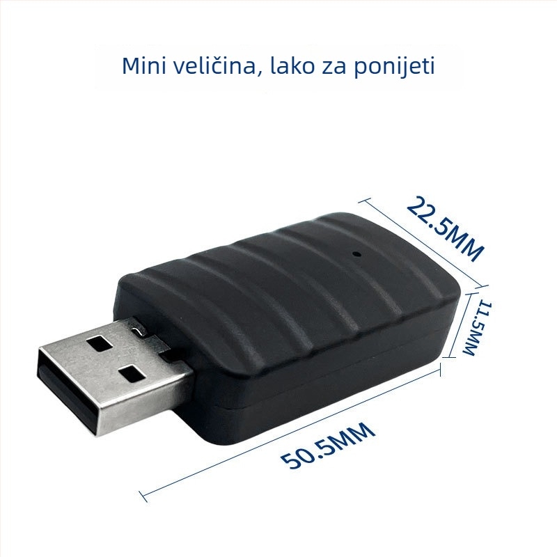 USB bežična mrežna kartica za stolna računala, dvopojasna 650 Mbps, bez upravljača, model U1101ac