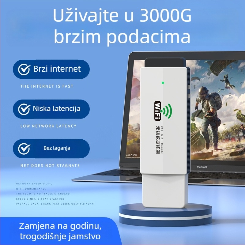 Treasure skill Uf-009 USB Wi‑Fi adapter – Plug-and-Play prijenosni hotspot, 2,4 GHz, podrška aplikaciji