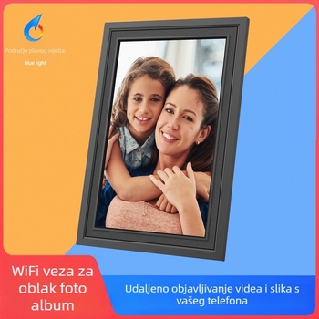 Digitalni okvir za fotografije s WiFi-jem i prijenosom fotografija/video s telefona, zaslon 1280x800, 16GB pohrane, podrška SD/TF kartica, dodirni zaslon, reprodukcija glazbe i videa