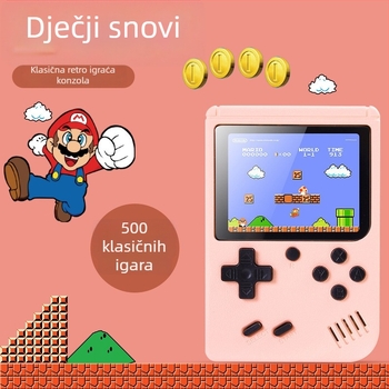 500-in-1 prijenosna retro konzola u stilu makaron s TV povezivanjem — 8-bitni OS, 1GB RAM, USB sučelje, AV izlaz