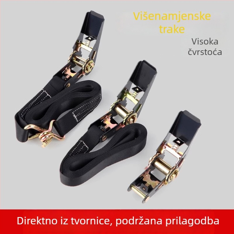 Nylon remen za učvršćivanje tereta s napinjačem (ratchet), tip bez kuka / dvostruka kuka, marka Buntu