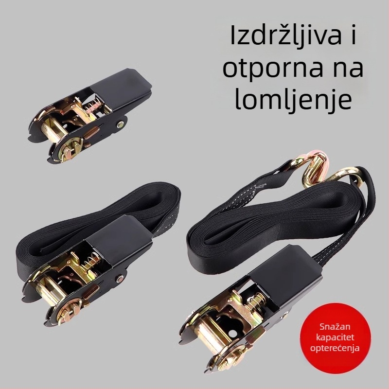 Nylon remen za učvršćivanje tereta s napinjačem (ratchet), tip bez kuka / dvostruka kuka, marka Buntu