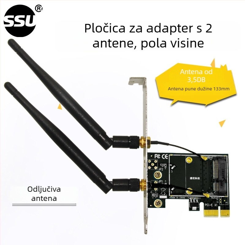 SSU SU-EM1005 Mini PCI-E na Desktop PCI-E adapter, PCI-E bridž kartica, Brzina prijenosa: Druga, Nakon-prodajna služba: Tri garancije