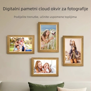 Uhale drveni WiFi digitalni okvir za fotografije s cloudom i elektronički fotoalbum s dodirnim zaslonom i senzorom gravitacije
