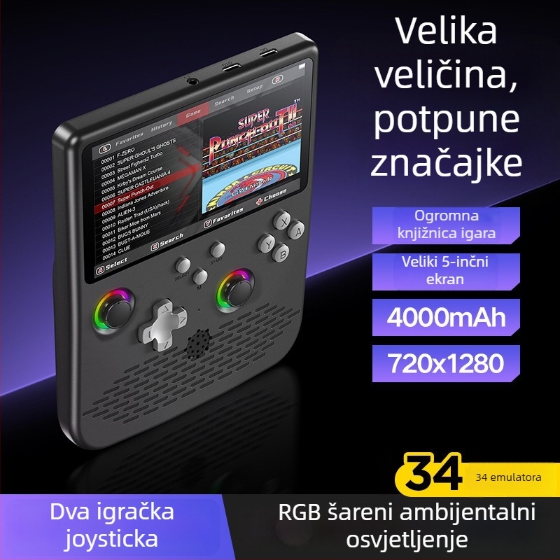 Prijenosna joystick igraća konzola - Linux operativni sustav, Type-C sučelje, bežična povezanost, MP4 player, nostalgični stil