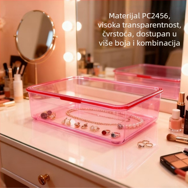 Stolna kutija za kancelarijske potrepštine, PC materijal, može se slagati, kapacitet 4,8 L, različiti modeli, bez poklopca