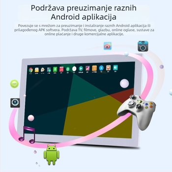 Android-based 10-inčni HD digitalni okvir za fotografije s mrežnom povezanošću i osjetljivim zaslonom, POE reklamni uređaj; rezolucija 1280x800, 8 GB pohrane, podržava MS/SD/USB/TF, BMP/JPEG/PNG/GIF