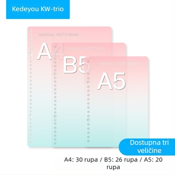 Gradientni PP omot za bilježnice s labavim listovima, uklonjivi DIY, vodootporan, mat završni sloj, kompatibilnost rupa 30/26/20