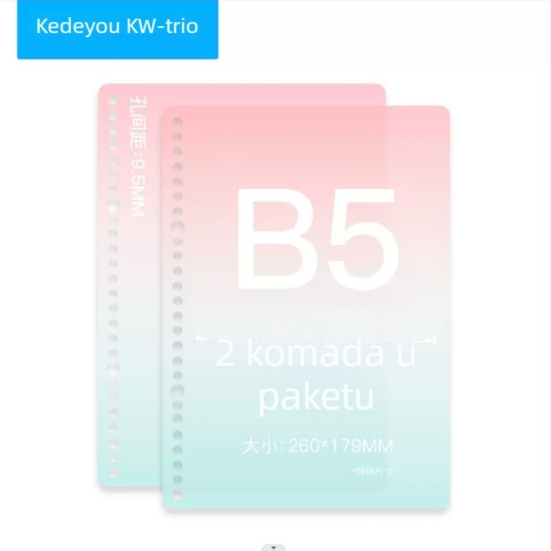 Gradientni PP omot za bilježnice s labavim listovima, uklonjivi DIY, vodootporan, mat završni sloj, kompatibilnost rupa 30/26/20