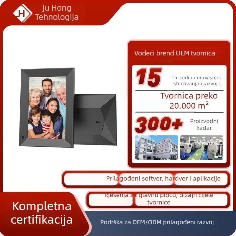 Digitalni okvir za fotografije s WiFi-jem, podrška za oblak, IPS zaslon, 1280×800, TF kartica 32GB