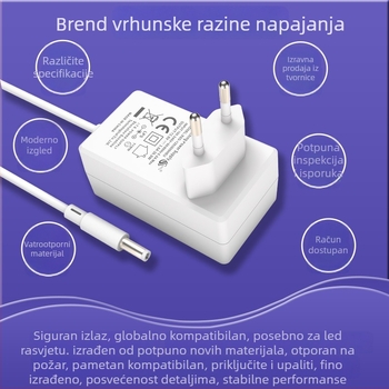 Napajanje s EU utičnicom, CE certificirano, switch-mode napajanje za LED rasvjetu i nadzor, 12V3A i 24V1.5A, ulaz 100–240V