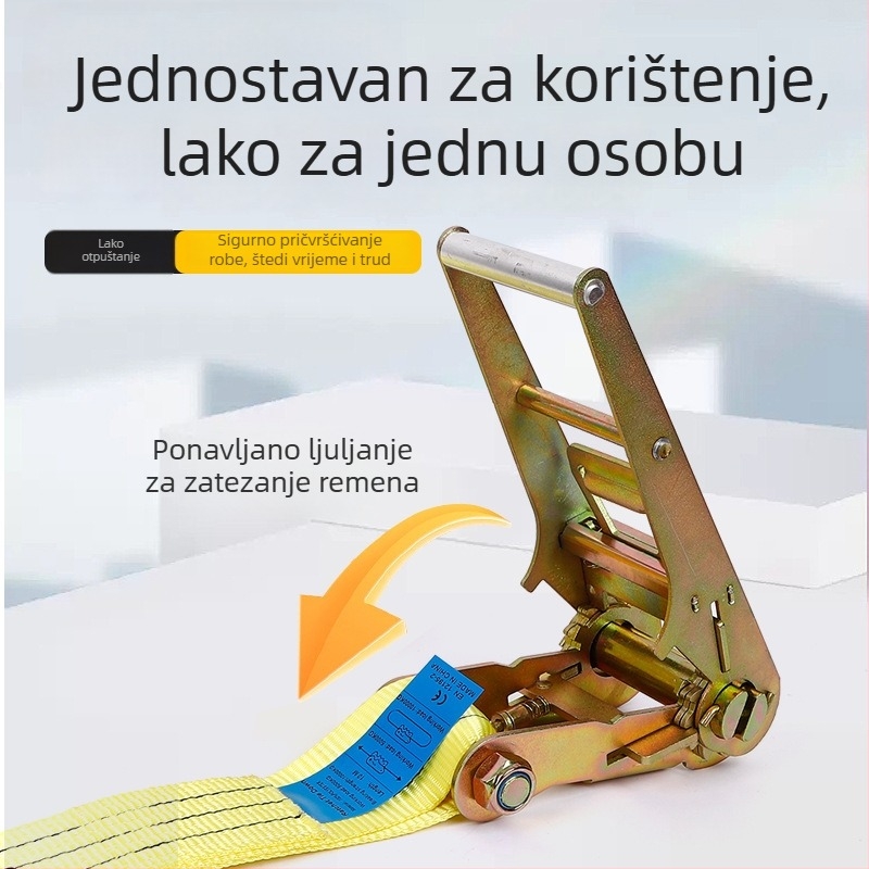 Poliesterski remen za pričvršćivanje visoke čvrstoće, nosivost 2T-5T, za logistiku i teret