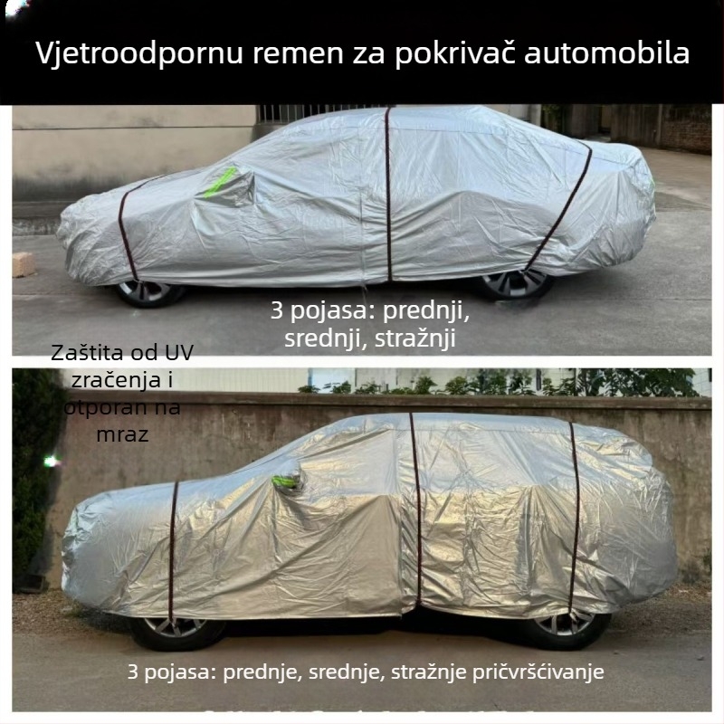 Vjetrozaštitno užad za navlaku auta sa kukama i elastičnim zateznim remenom