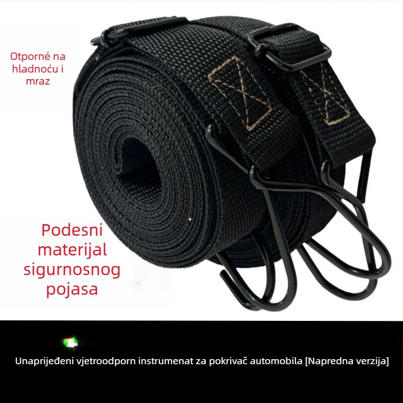 Vjetrozaštitno užad za navlaku auta sa kukama i elastičnim zateznim remenom