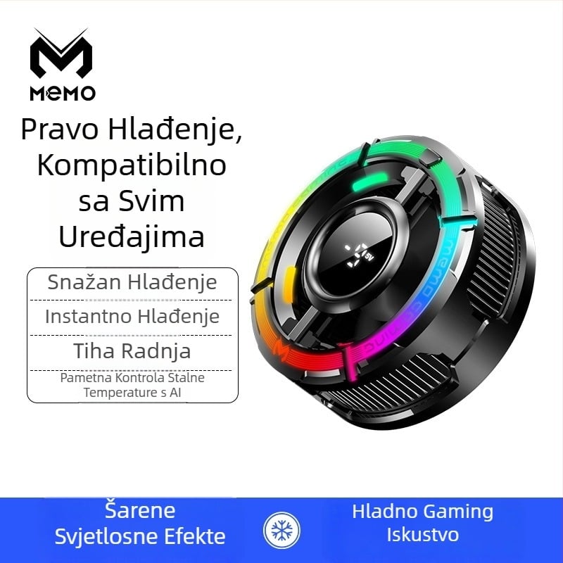 MEMO CX15 mobitel hlađenje s magnetskim stražnjim klipom, AI poluvodičko hlađenje — 5V/3A, Type-C, ABS+metal, 82.5 g
