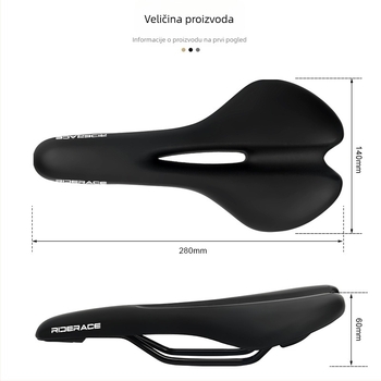 Sjedalo za bicikl, s amortizacijom i debljinom dizajna, materijal spužva, Riderace RR9550BK, za planinske bicikle