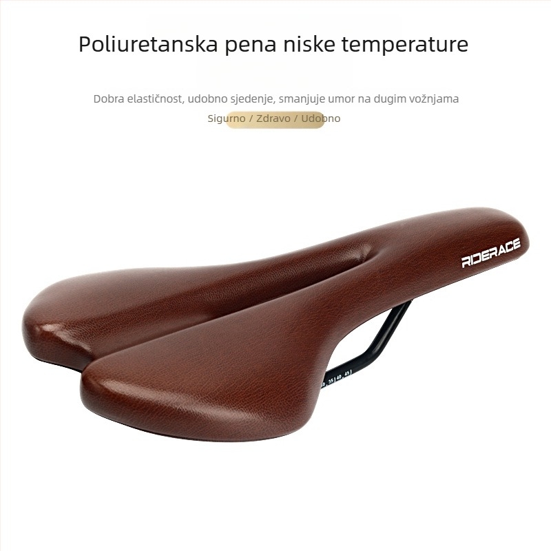 Sjedalo za bicikl, s amortizacijom i debljinom dizajna, materijal spužva, Riderace RR9550BK, za planinske bicikle