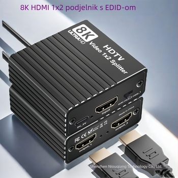 8K HDMI razdjelnik 1 na 2 HDMI 2.1, 8K60Hz/4K120Hz/1080P240Hz, EDID privatni model