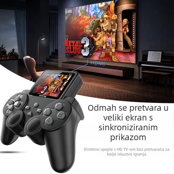 Ručna retro arkadna konzola s 520 ugrađenih igara, dvostruki način igranja, 8-bitni OS, nostalgičan stil