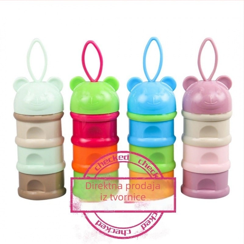 Troslojna prijenosna kutija za mlijeko u prahu s višestrukim pretincima