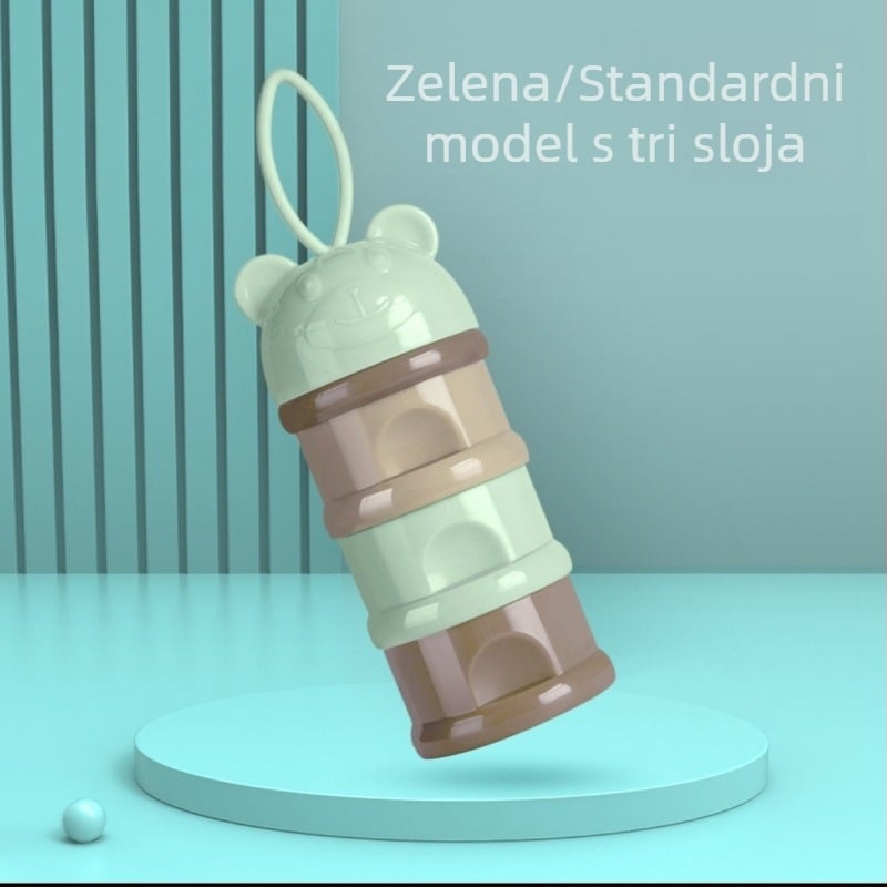 Troslojna prijenosna kutija za mlijeko u prahu s višestrukim pretincima