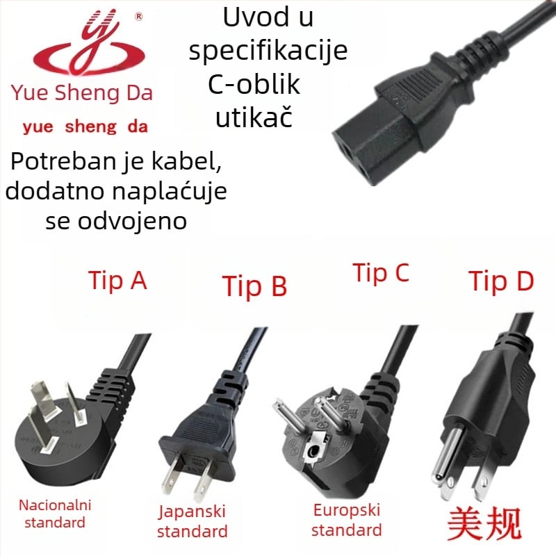 Shengda 12V 3A DC napajanje s konektorom 3.5×1.35mm, ulaz 100–240V, model 12V3A3.5X1.35mm, pogodan za monitor, prijenosno računalo, digitalni okvir i tablet