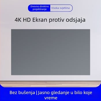 Sklopiva 4K projekcijska platna s anti-refleksijom za dnevnu projekciju u kući, bez bušenja, jednostavna montaža