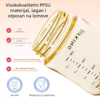 Kapa PPSU za bočicu s širokim otvorom, kompatibilna s tijelom Pigeon – treća generacija, zakrivljen oblik, bez drške, 40 komada