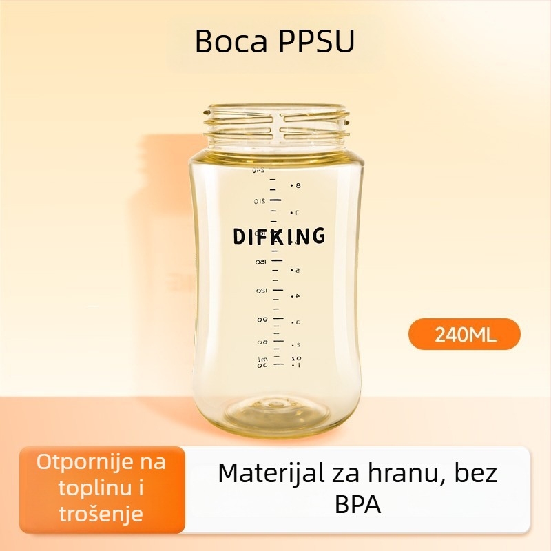 Kapa PPSU za bočicu s širokim otvorom, kompatibilna s tijelom Pigeon – treća generacija, zakrivljen oblik, bez drške, 40 komada