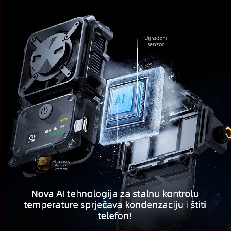 Bežični hladnjak za mobitel s termoelektričnim hlađenjem, DL23, 15W, Type-C, 124 g, plastika