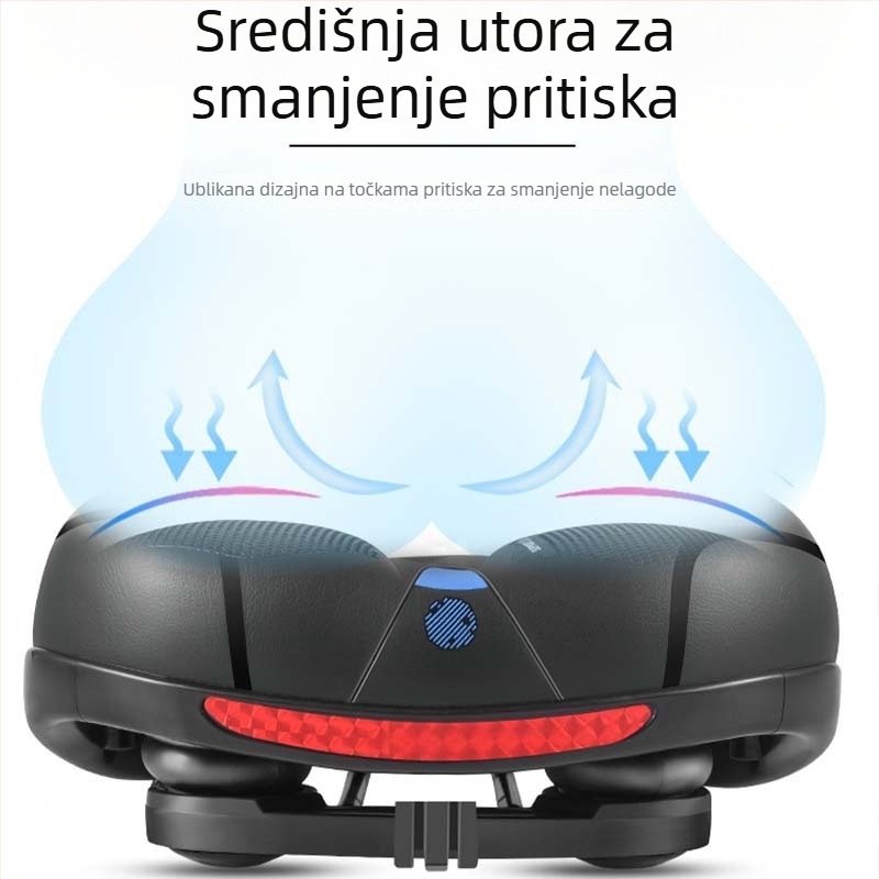 Sjedalo za bicikl Deshan zd1-188thh, silikon, debeli i udoban, univerzalno za planinske bicikle, s reflektorom