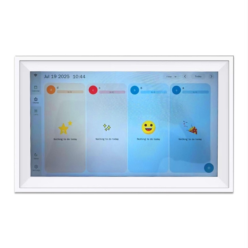 Pametni Wi‑Fi stolni kalendar za obiteljsku organizaciju s alarmom i podsjetnicima — Aiyi Digital RC156YD, rezolucija 1920x1080