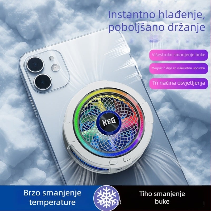 Hlađenje za telefon B2, 20W, magnetska stražnja kopča, Type-C, aluminijska legura + ABS