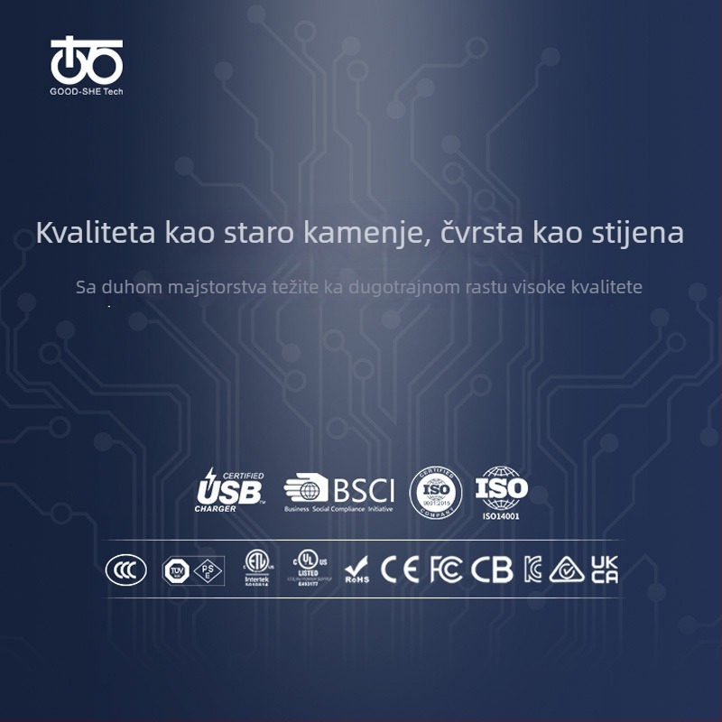 USB-C PD65W punjač s jednim portom, izlaz 20V/3.25A, ulaz 100-240V