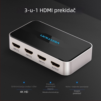 Weixun HDMI prekidač/distributer AFFH0, 4K 30 Hz, daljinsko buđenje