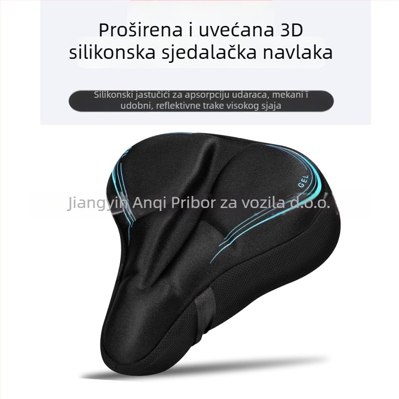 Navlaka za sjedište bicikla s debelim silikonskim jastukom, model 021 navlaka od silikona; materijal Lycra s ugrađenim silikonom; pogodno za obične bicikle