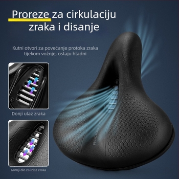 ROCKBROS Sjedalo za bicikl 8730-3 – udobno sjedalo za brdske bicikle, pjena memorije visoke elastičnosti, vodootporno PU, ojačani ovjes za ublažavanje, dvostrani amortizeri