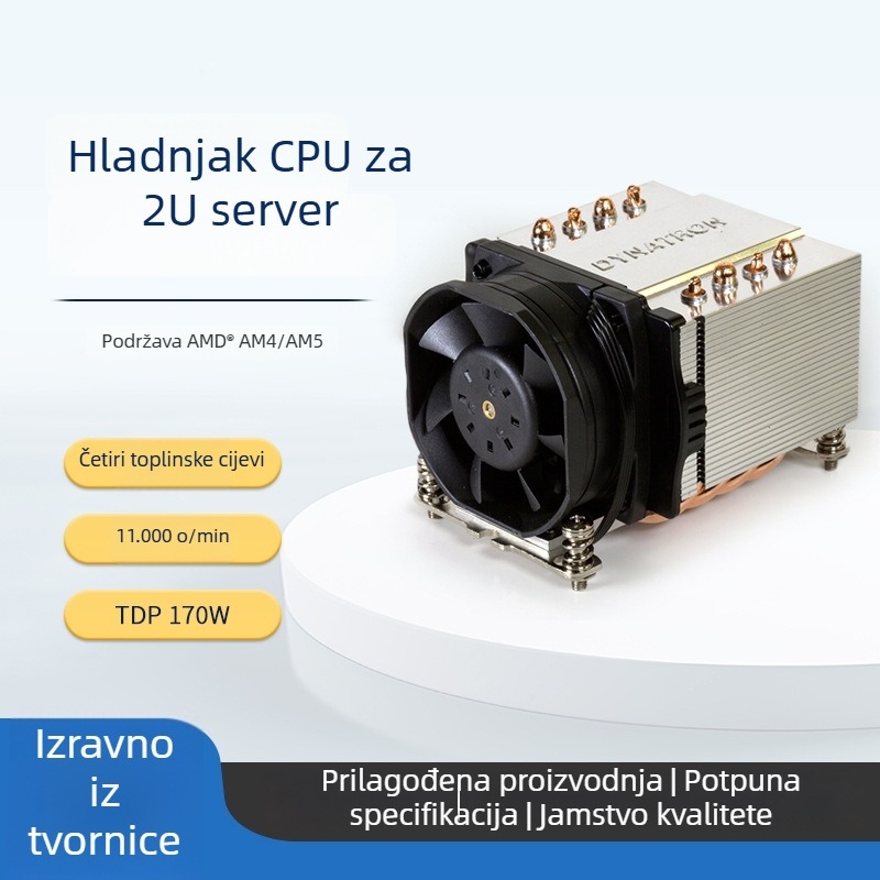 CPU hladnjak A47 za AMD AM4 AM5, 4 toplinske cijevi, bakar-aluminijska konstrukcija, zračno hlađenje, 7000 RPM