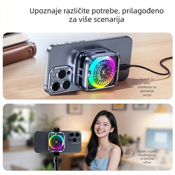 Hlađi hladnjak za mobitel s poluvodičkim hlađenjem, 15W, Type-C, PC + aluminijska legura, 75 g, Future department